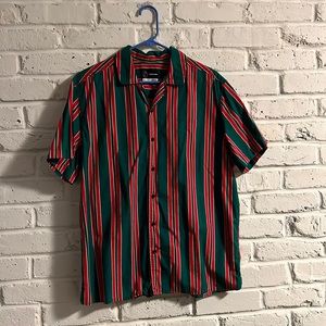 Men’s Large Striped Button Down